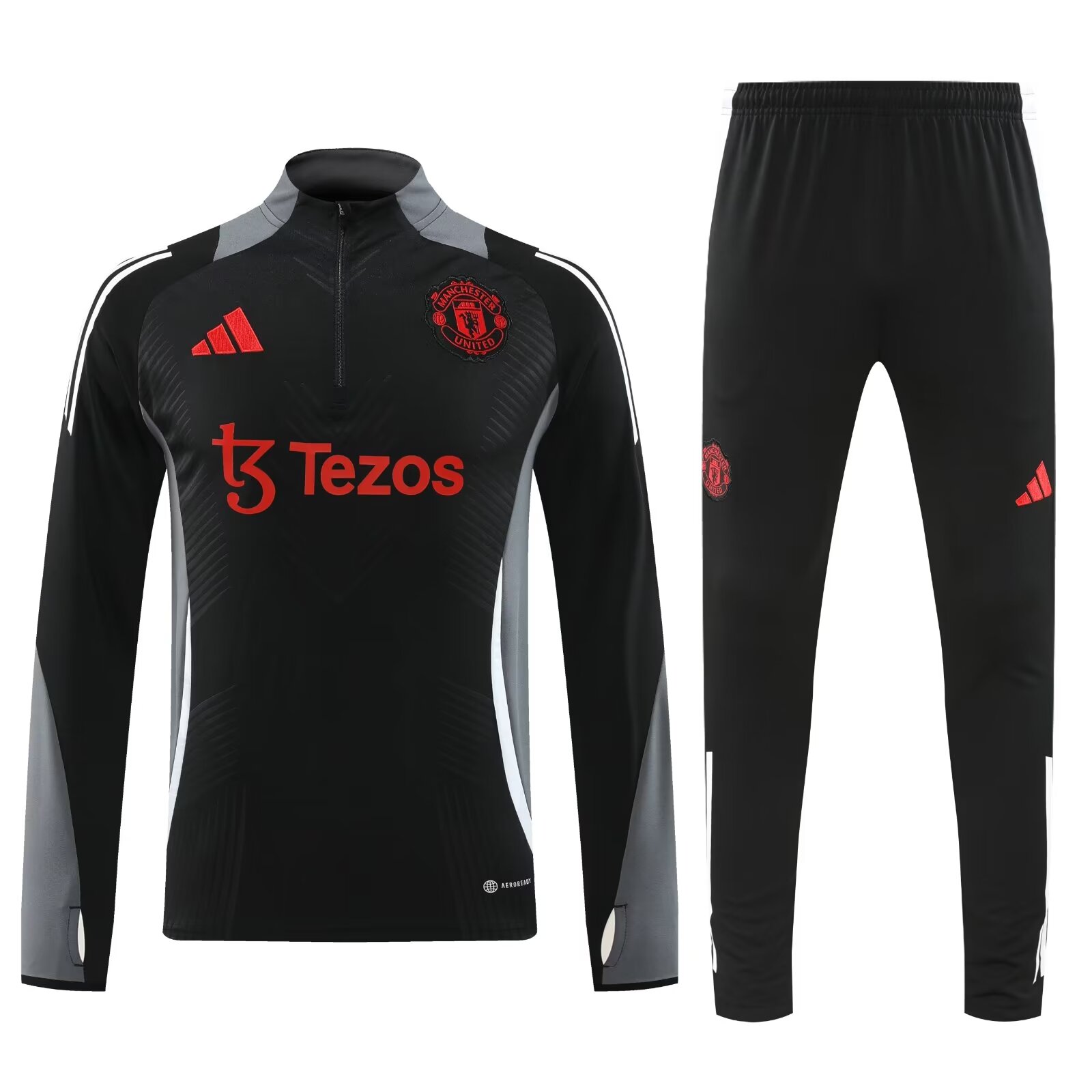 AAA Quality Man Utd 24/25 Tracksuit - Black/Grey